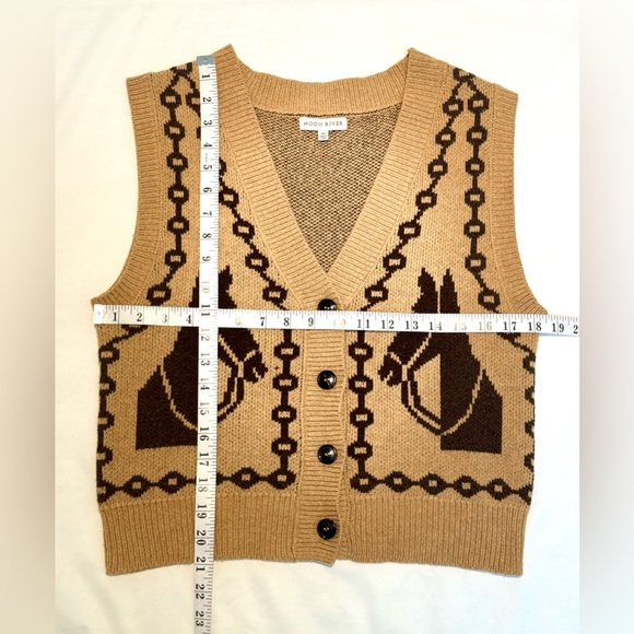 Anthropologie Moon River Jacquard V-Neck
Cardigan Sweater Vest XS - Picture 13 of 15